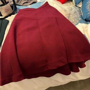 Elegant Burgundy A-Line Skirt